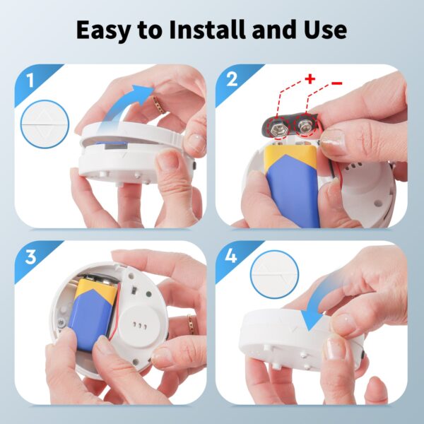 Geevon 4 Pack Water Leak Detectors for Home, 135dB Water Leak Sensor Flood Detection Water Alarms for Basements, Bathrooms, Kitchens, Garages, and Attics, Battery-Operated (Battery Included)