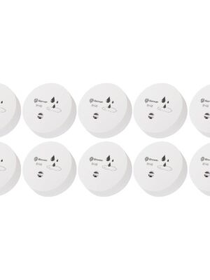 Geevon 10 Pack Water Leak Detectors for Home, 100dB Water Sensor Alarm Leak Detector for Basements, Bathrooms, Kitchens, Garages, Battery-Operated (Battery Included)