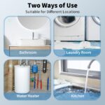 Geevon 4 Pack Water Leak Detectors for Home, 135dB Water Leak Sensor Flood Detection Water Alarms for Basements, Bathrooms, Kitchens, Garages, and Attics, Battery-Operated (Battery Included)