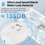 Geevon 4 Pack Water Leak Detectors for Home, 135dB Water Leak Sensor Flood Detection Water Alarms for Basements, Bathrooms, Kitchens, Garages, and Attics, Battery-Operated (Battery Included)
