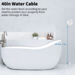 Geevon 4 Pack Water Leak Detectors for Home, 135dB Water Leak Sensor Flood Detection Water Alarms for Basements, Bathrooms, Kitchens, Garages, and Attics, Battery-Operated (Battery Included)