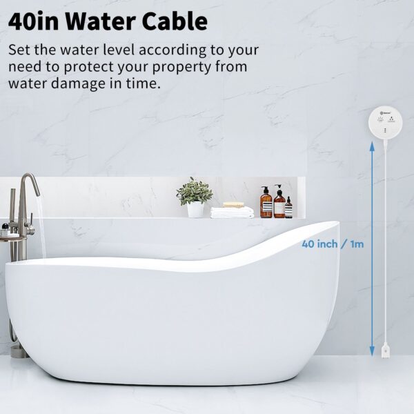 Geevon 4 Pack Water Leak Detectors for Home, 135dB Water Leak Sensor Flood Detection Water Alarms for Basements, Bathrooms, Kitchens, Garages, and Attics, Battery-Operated (Battery Included)