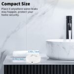 Geevon 4 Pack Water Leak Detectors for Home, 135dB Water Leak Sensor Flood Detection Water Alarms for Basements, Bathrooms, Kitchens, Garages, and Attics, Battery-Operated (Battery Included)