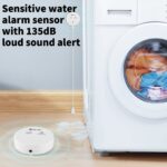 Geevon 4 Pack Water Leak Detectors for Home, 135dB Water Leak Sensor Flood Detection Water Alarms for Basements, Bathrooms, Kitchens, Garages, and Attics, Battery-Operated (Battery Included)