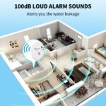 Geevon 10 Pack Water Leak Detectors for Home, 100dB Water Sensor Alarm Leak Detector for Basements, Bathrooms, Kitchens, Garages, Battery-Operated (Battery Included)